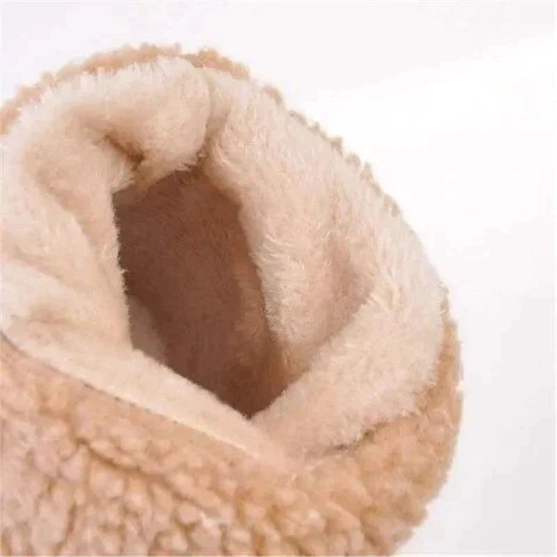 Bottes d’Hiver Femme en Daim Synthétique à Talon Carré