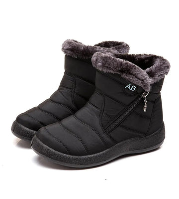 Bottes Femme d’Hiver Imperméables à Crampons avec Doublure en Peluche