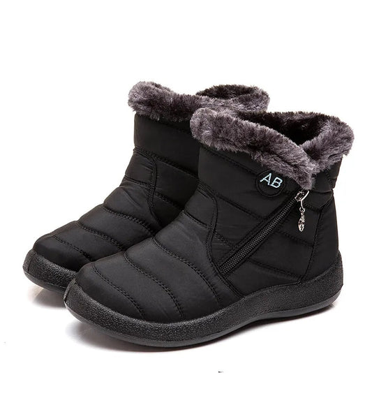 Bottes Femme d’Hiver Imperméables à Crampons avec Doublure en Peluche
