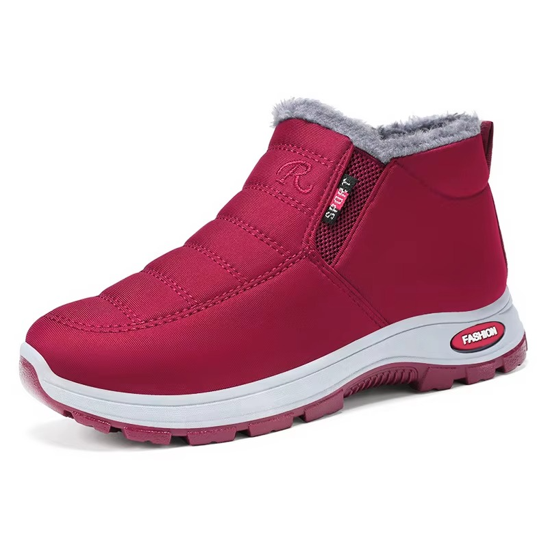 Bottes Femme d’Hiver Imperméables à Tige Moyenne avec Doublure en Peluche