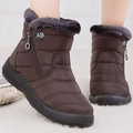 Bottes Femme d’Hiver Imperméables à Crampons avec Doublure en Peluche